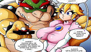 Super Mario Princess Peach Pt. 1 - The Princess is being fucked in the ass by Bowser while Mario is fighting to get to her || Cartoon Comic Parody Porn XXX